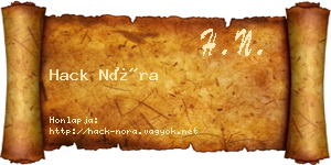 Hack Nóra névjegykártya